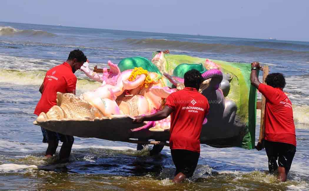 Ganesha idols dissolved in the sea!