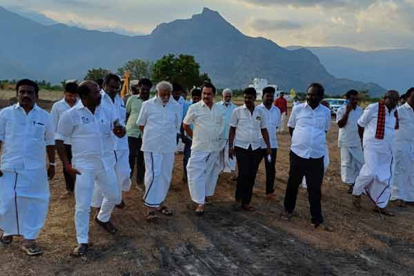 Minister inspected the public meeting attended by the Chief Minister stalin
