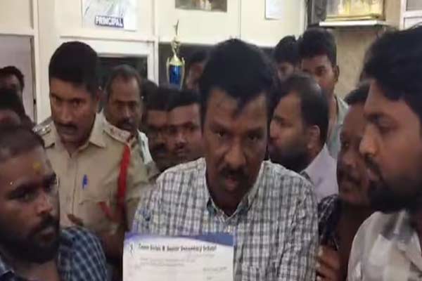 School principal hit students for putting a dot on their religious mark in telangana