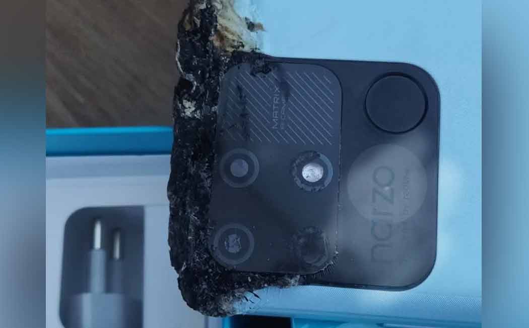 A cell phone that exploded while in his pants
