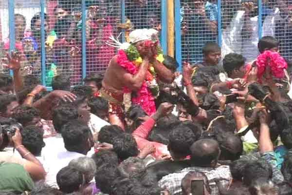 trichy kulumai temple festival much devotees involved