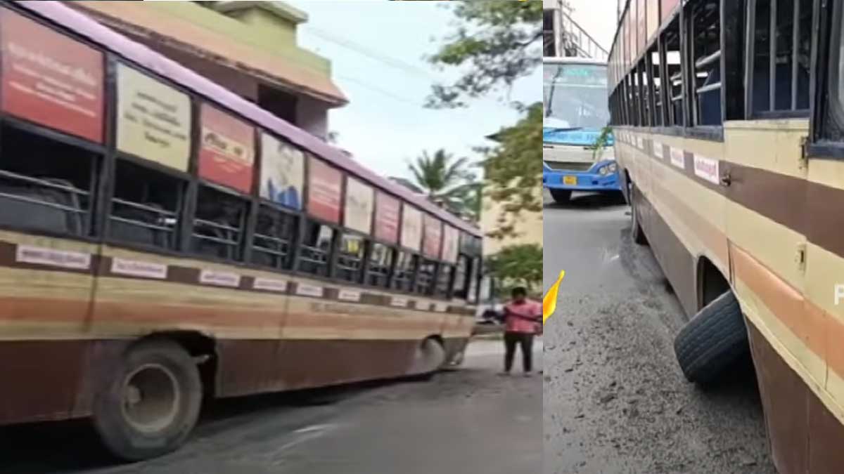 The bus broke its axle during the journey; Passengers escaped due to low speed