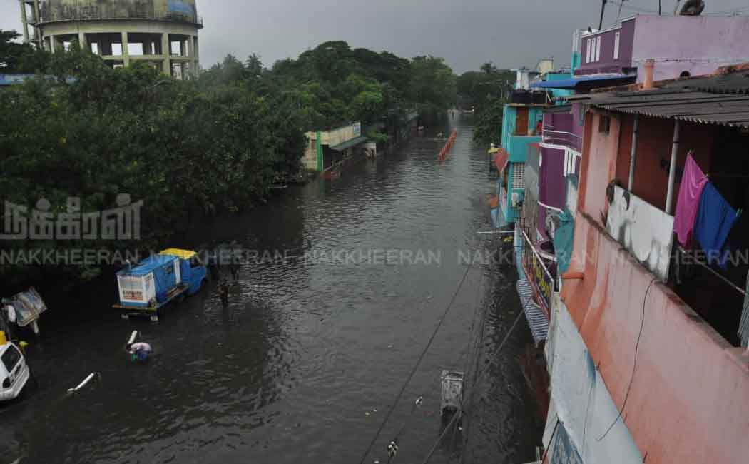 Road blocked by stagnant rain water