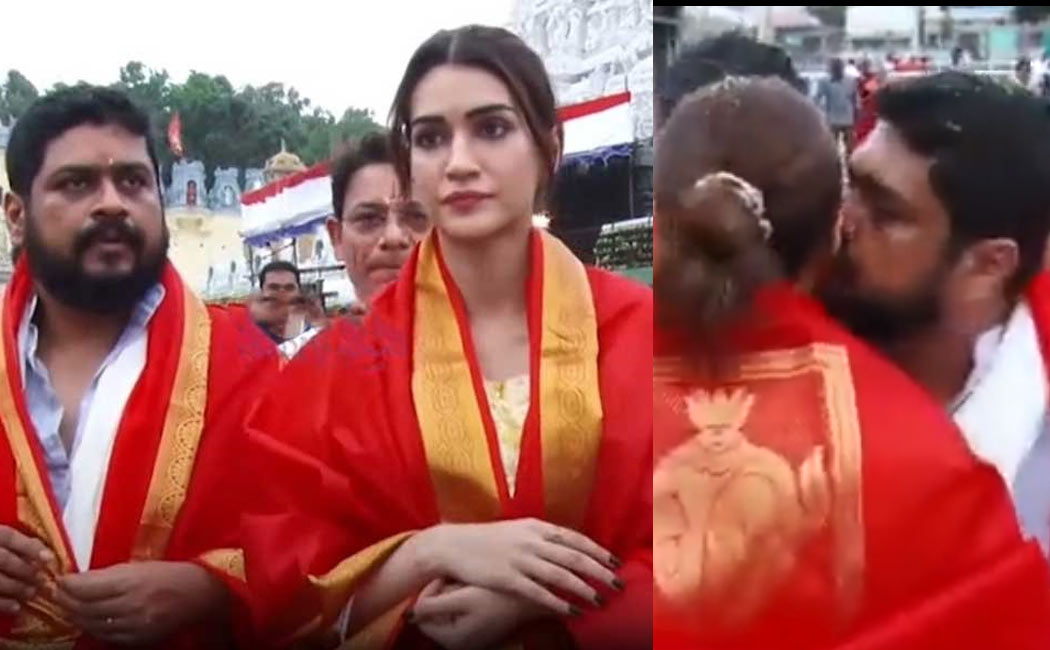 adipurush director om raut kiss kriti sanon in tirupati temple issue