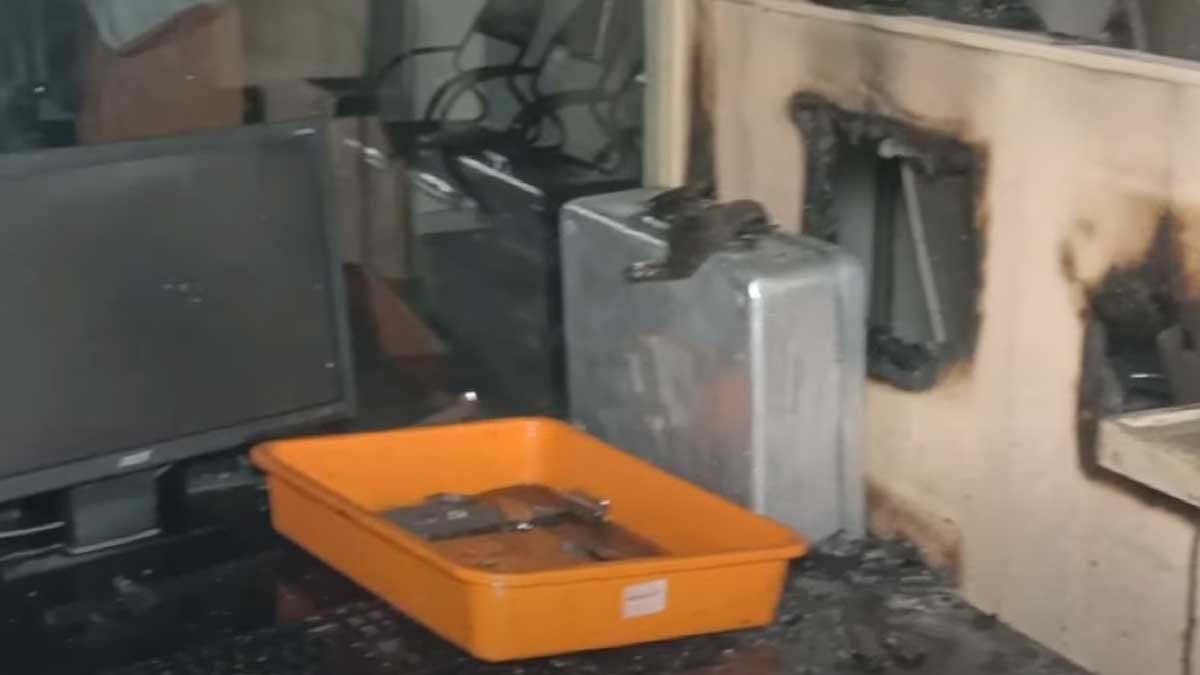 Bank fire; Burned out appliances