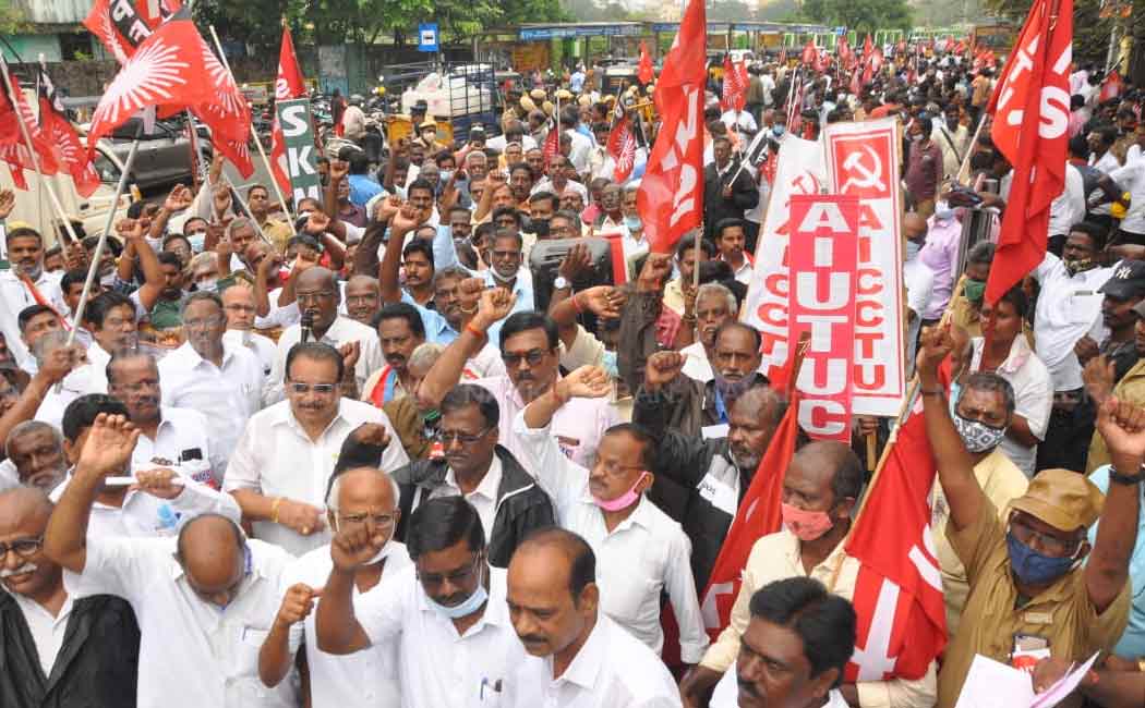 Trade unions condemn BJP government