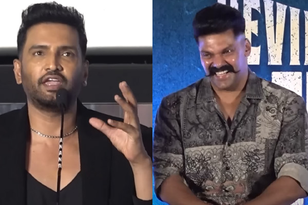 santhanam about arya in Devils Double Next Level Pre Release Event