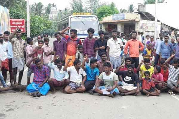 People involved in a scuffle over a private bus