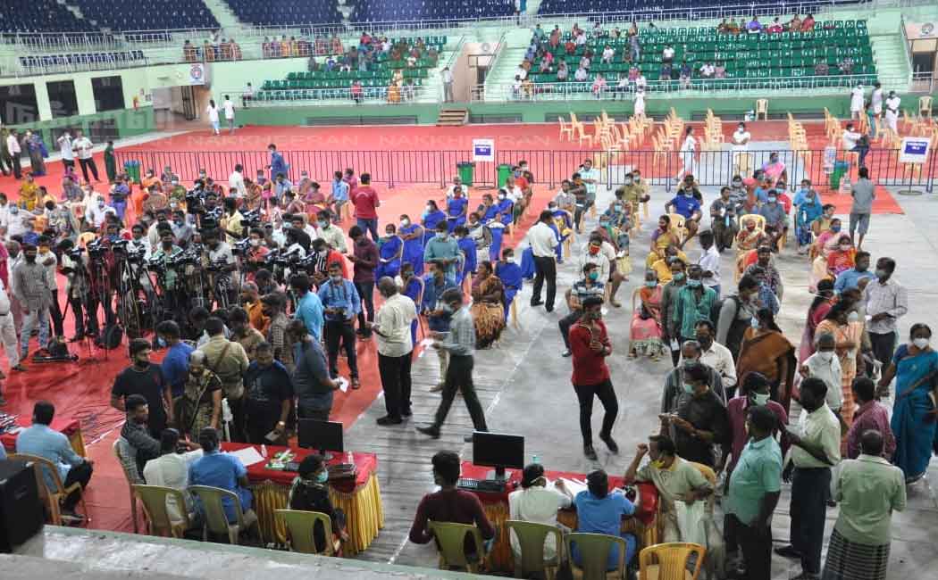 Corona Vaccination Camp at Nehru Indoor Stadium