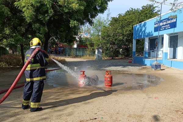 All firefighters battle cylinder leak in school premises