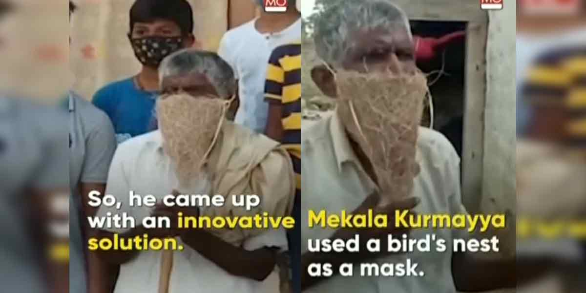The bank officer who sent it out ... the old man with the sparrow's nest mask!