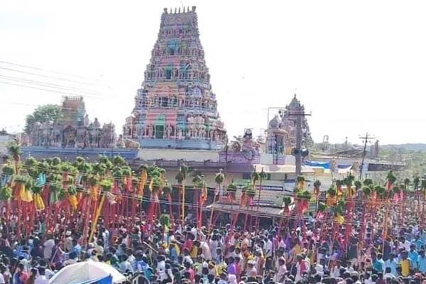 An festival on Bathing in the mud and going around the Silambam to worship the Goddess in pudukkottai