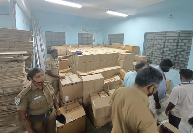 Gift confiscated at Kappalur Industrial Estate Warehouse!