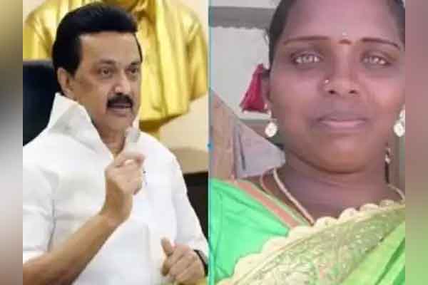dmk female volunteer cut her tongue, stalin in pain