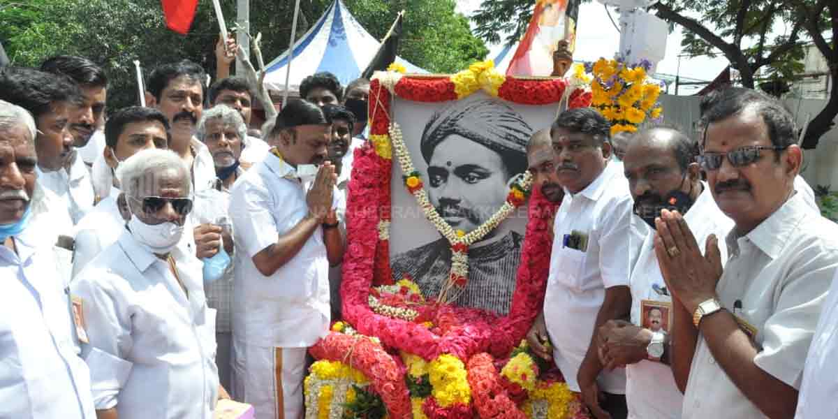 V. O. Chidambaram Pillai Political parties paying homage to the portrait (images)
