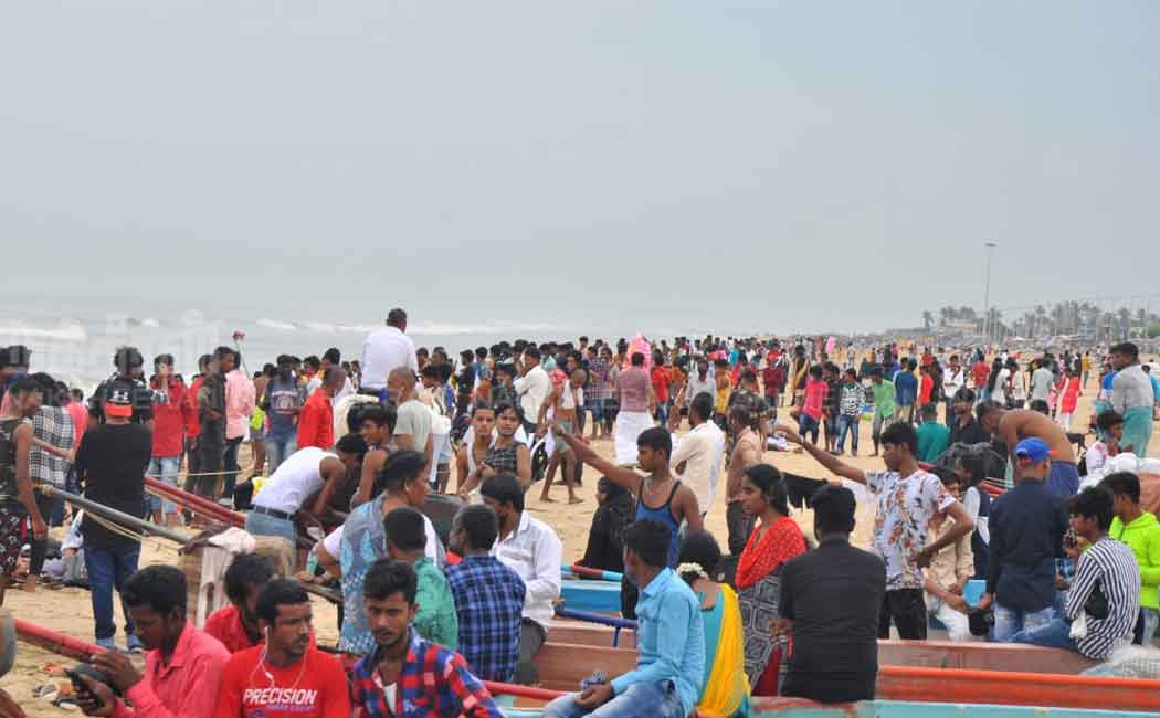 Public gathering near Marina Beach