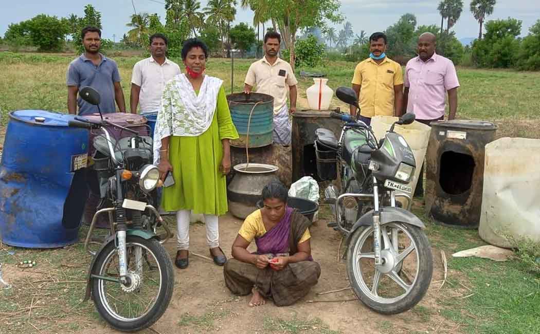 1200 liters of liquor seized, two arrested