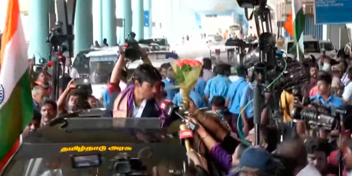 Pragnananda's return to Tamil Nadu received an enthusiastic welcome
