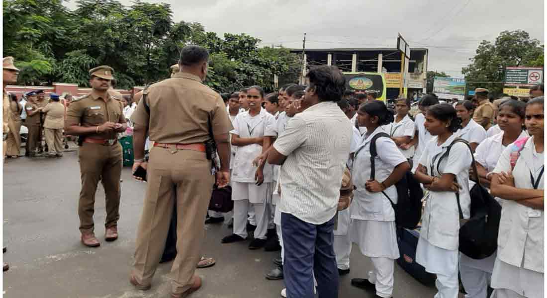Nursing students struggle with roadblocking by asking for basic facilities!