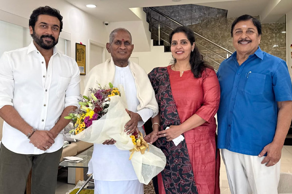 suriya family members meet ilaiyaraaja regards his symphony concert