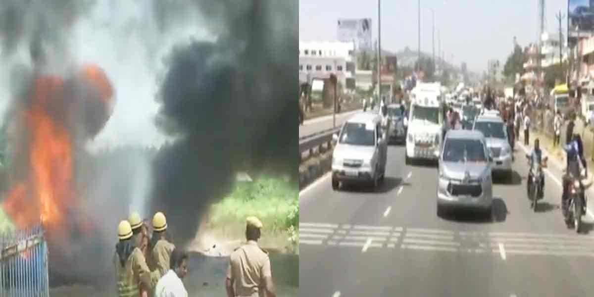 Sasikala visit... two vehicles burnt and destroyed!