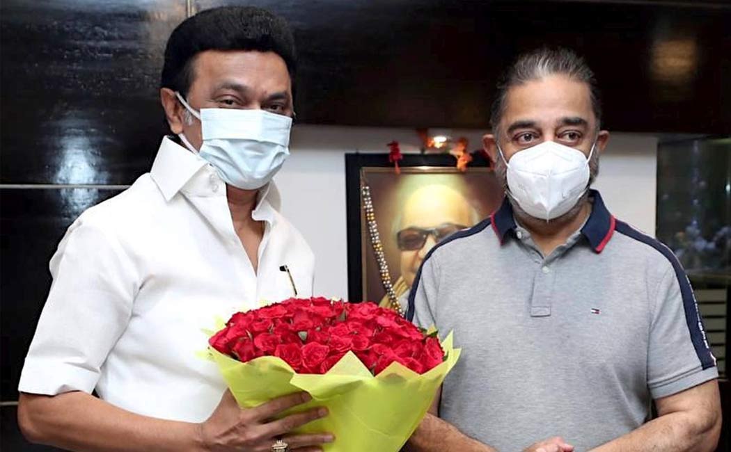 cm mk stalin thanked kamalhasan support erode byelection