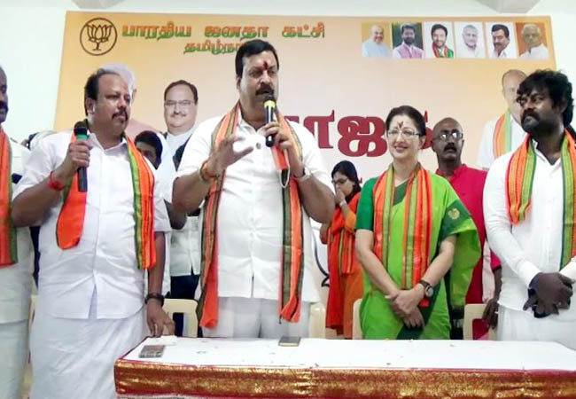 viruthunagar district bjp meeting gautami at rajapalayam