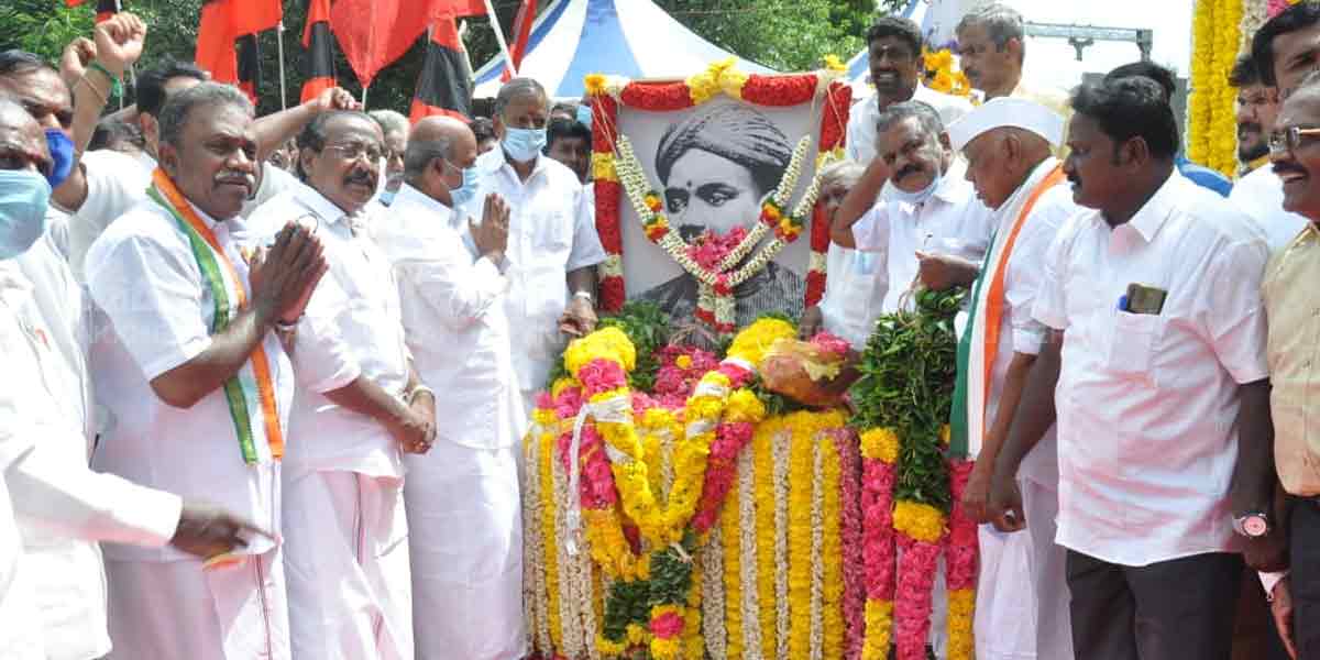 V. O. Chidambaram Pillai Political parties paying homage to the portrait (images)
