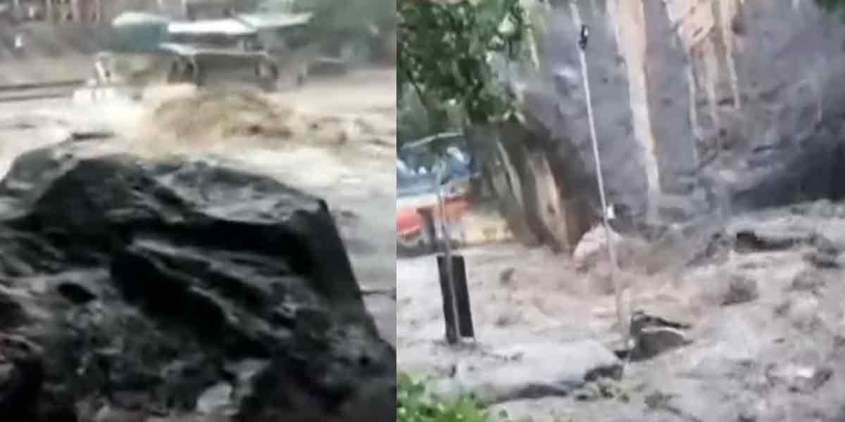 Flood on Thirumurthy hill .... Ground bridge sank!