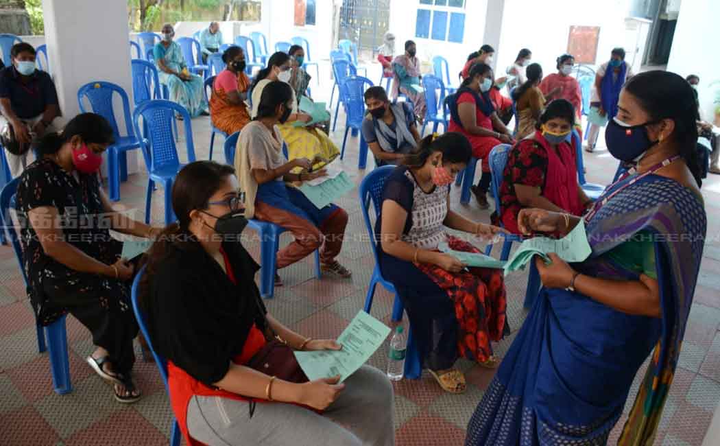 People over 18 years of age who have been vaccinated in Villivakkam