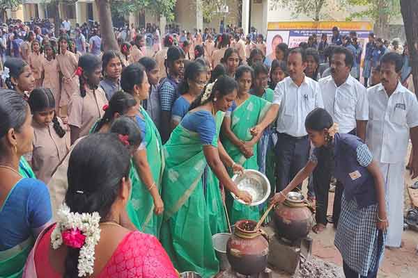 pongal celebrated in pudukkottai district government school