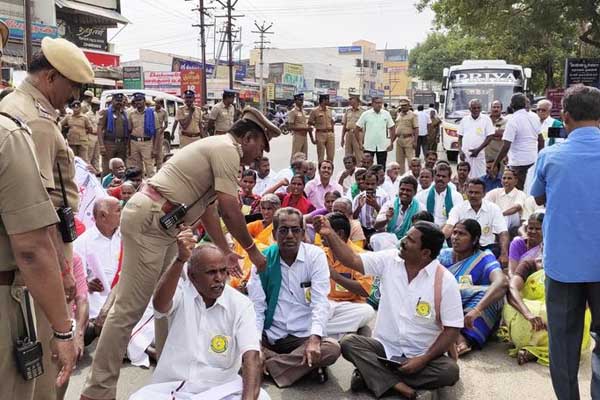 farmers protest in erode