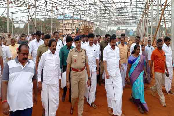 trichy ministers inspection on chief minister function