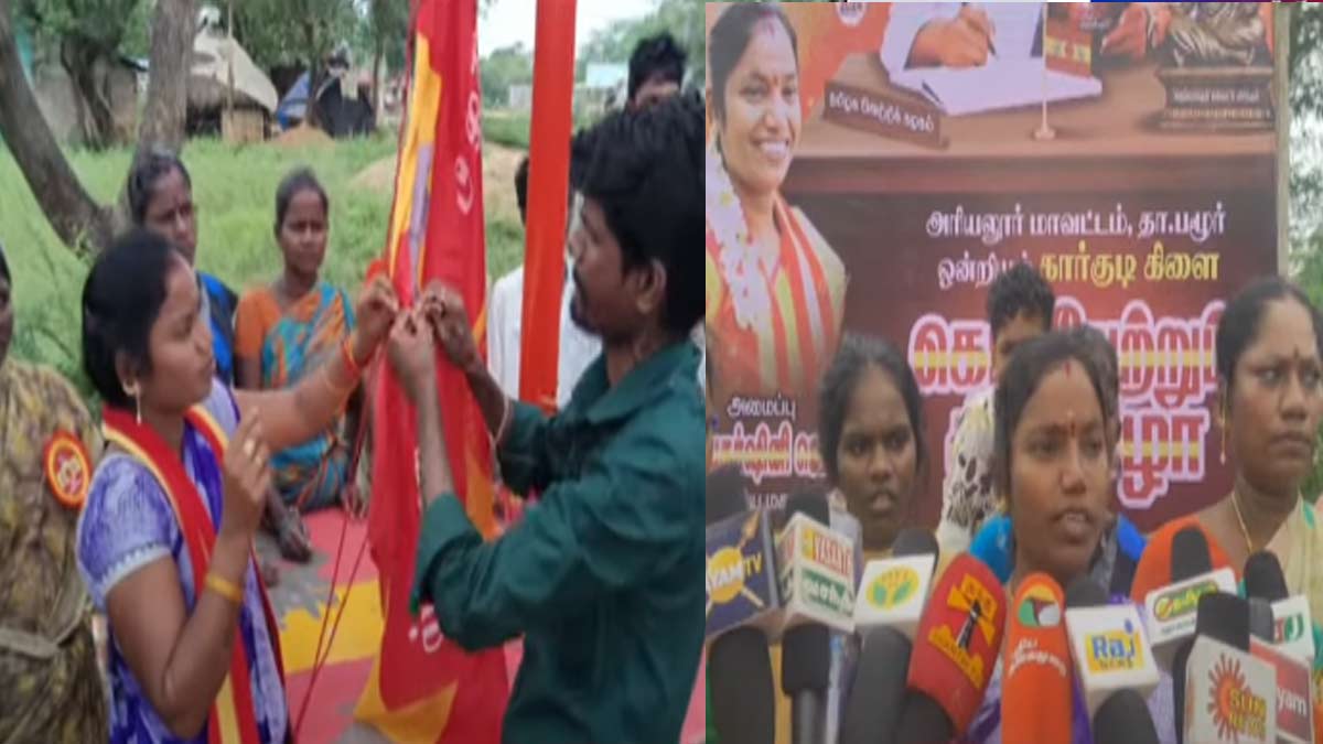 A female executive who took down the flag that said 'No respect for women in the tvk'