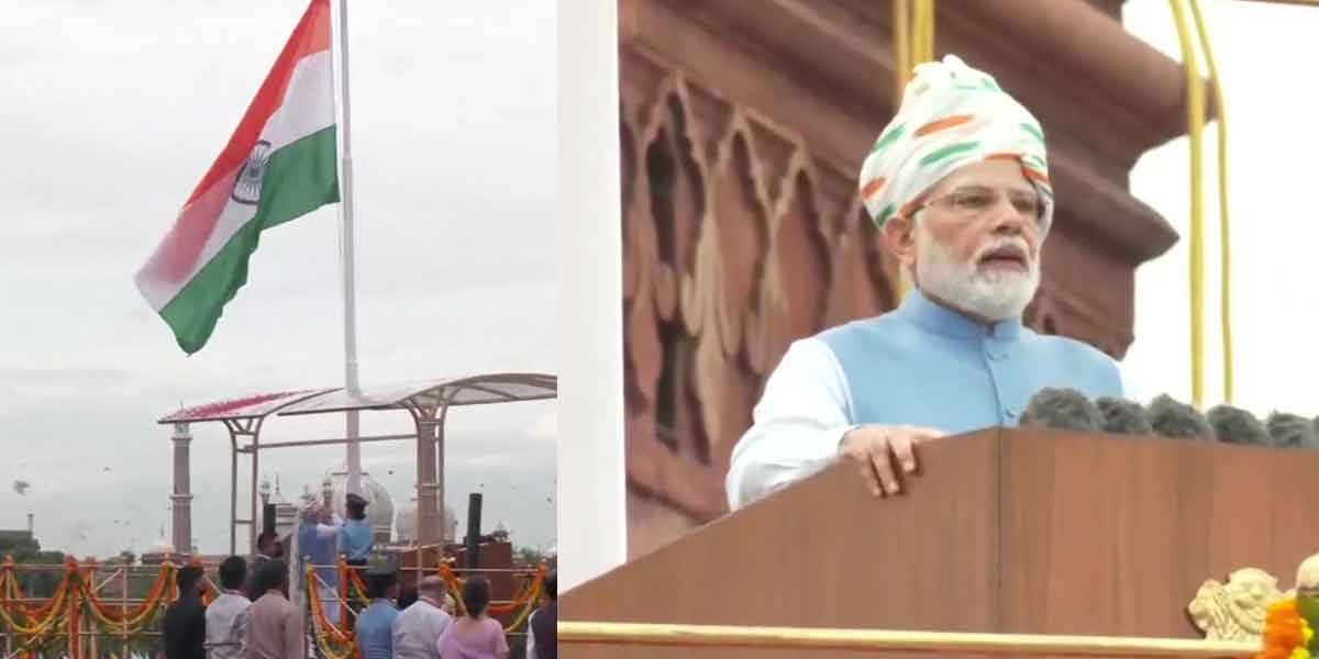 The Prime Minister hoisted the national flag for the 9th time!