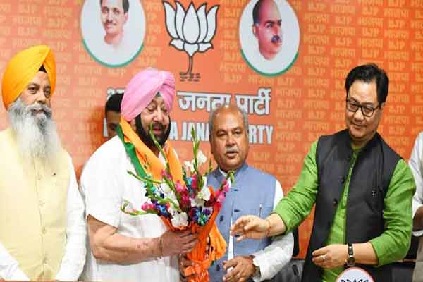 Former Punjab Chief Minister Amarinder Singh who left the Congress and joined the BJP;