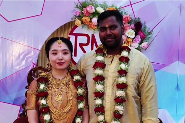 Thiruvallur youth fell in love with a Japanese woman and married