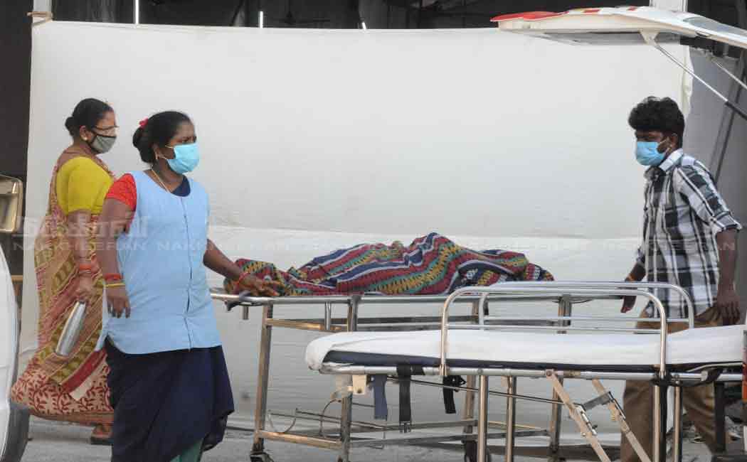 Ambulance waiting at Rajiv Gandhi Government Hospital in Chennai