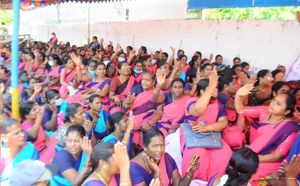Anganwadi workers involved in struggle