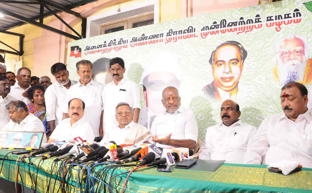 o panneerselvam press meet in chennai