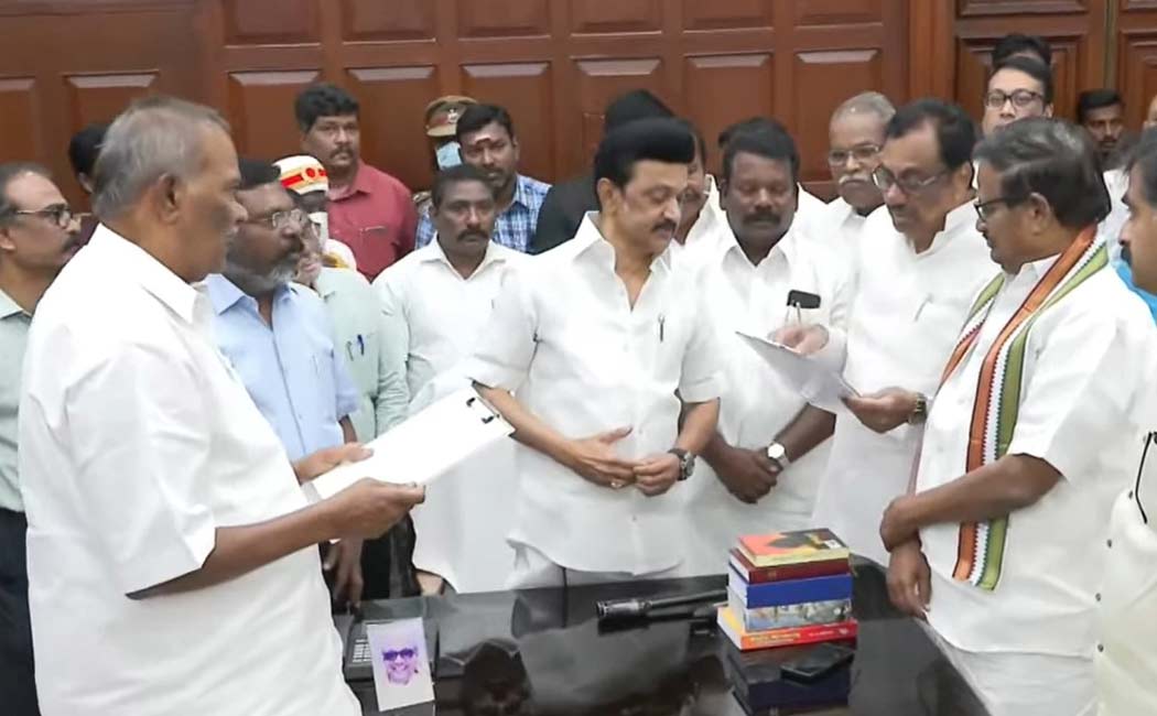 EVKS Elangovan took oath as MLA in the presence of the Cm stalin