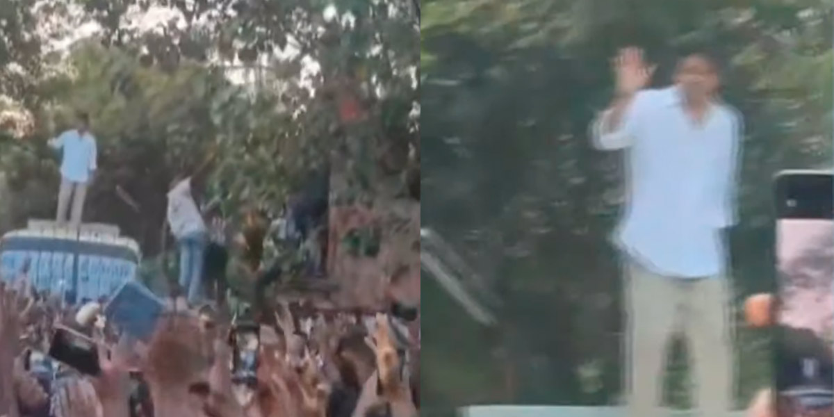 Fans stormed the shooting spot; Welcome to flower shower Vijay