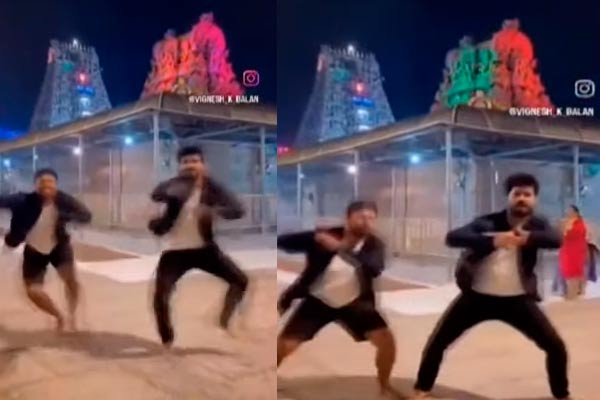 Dance to movie song in Kapaleeswarar Temple; Complain to the police