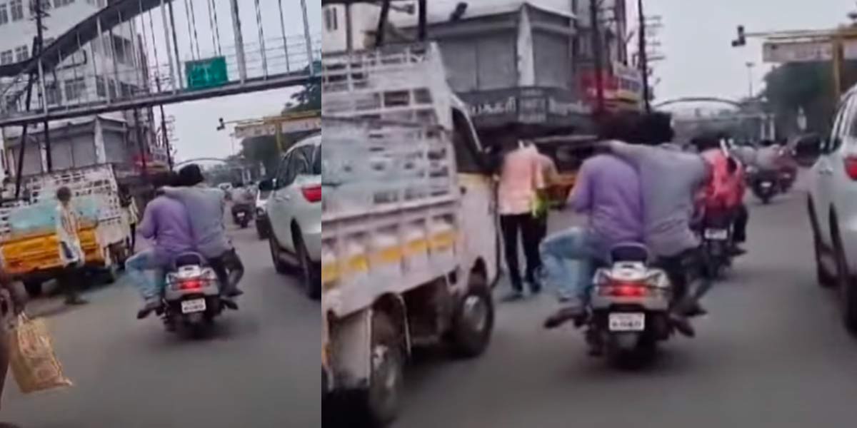 Adavadi in traffic congestion; Police action