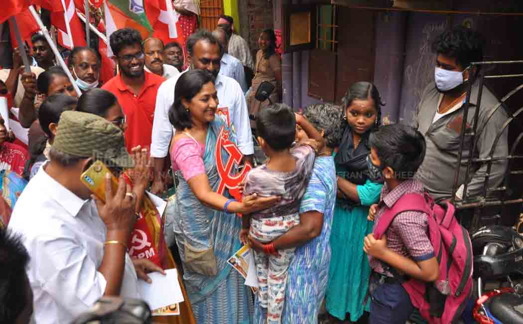 C.P.I.M. Rohini collects votes for candidate