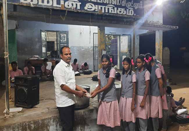 Government school teachers who provide food to students and run night school during the exam period!