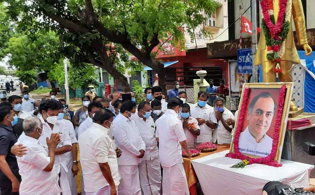 Chief Minister MK Stalin paid tributes to Rajiv Gandhi