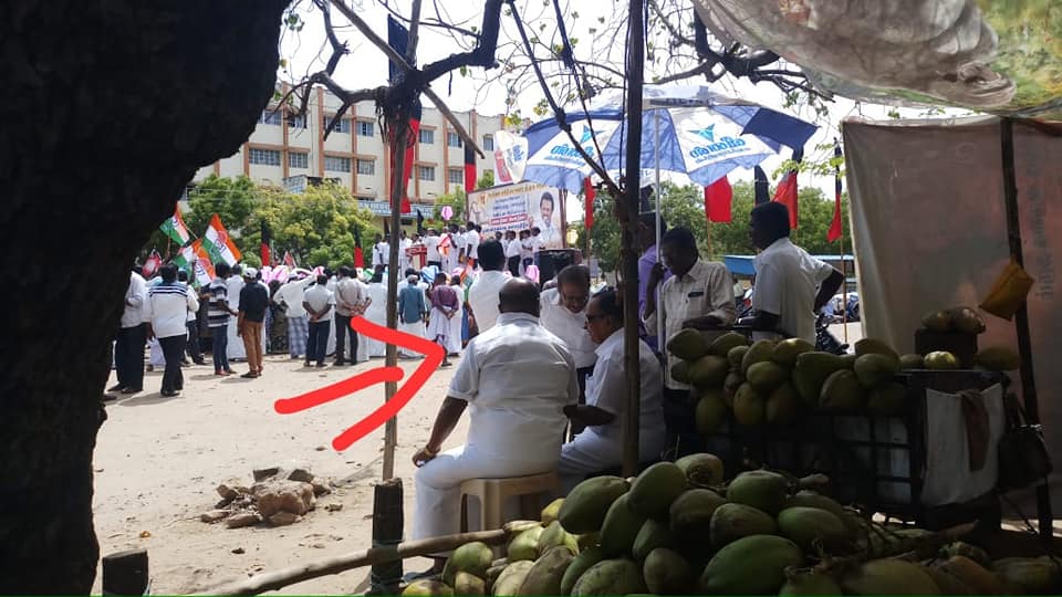 in the protest...dmk mla rest at Coconut water shop