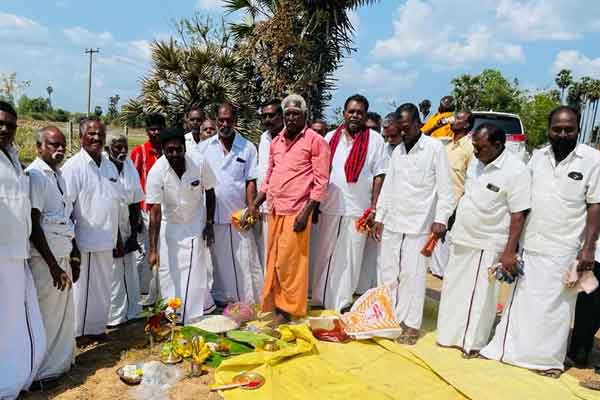 Road from the MLA fund! Jayangondam member laid the foundation!
