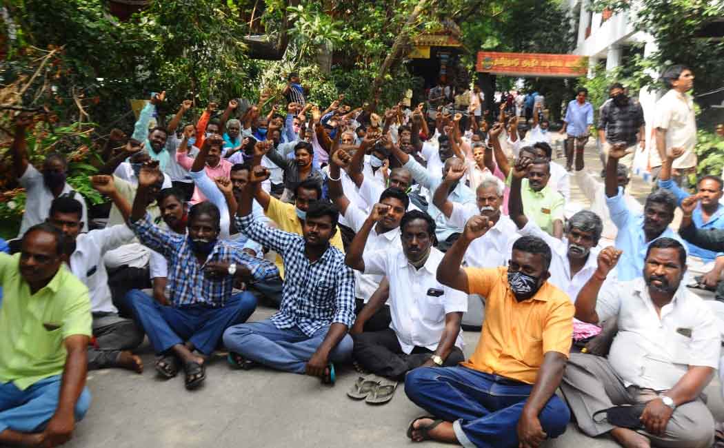 opposition on behalf of CITU ... (Pictures)